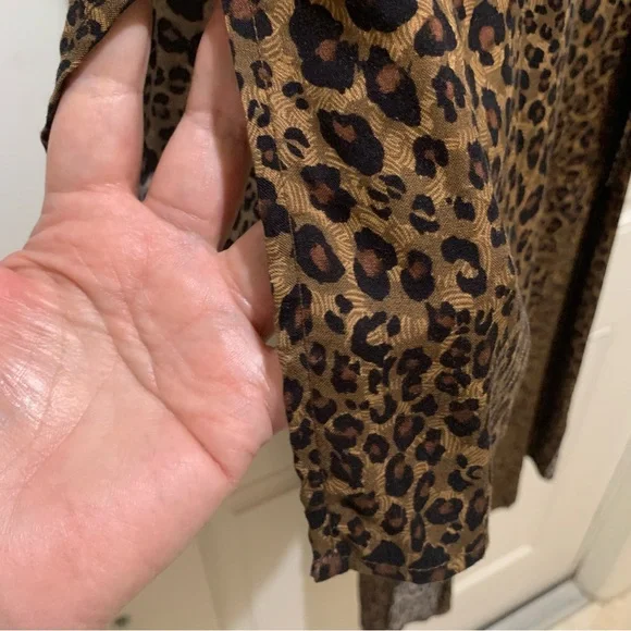 DRESS Leopard Print 2 PC Jacket Buttons and MIDI Sleeveless Set With Slits 22W - Picture 8 of 13